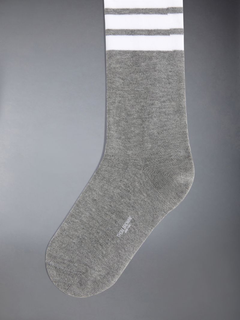 Cotton 4-Bar Knee High Socks