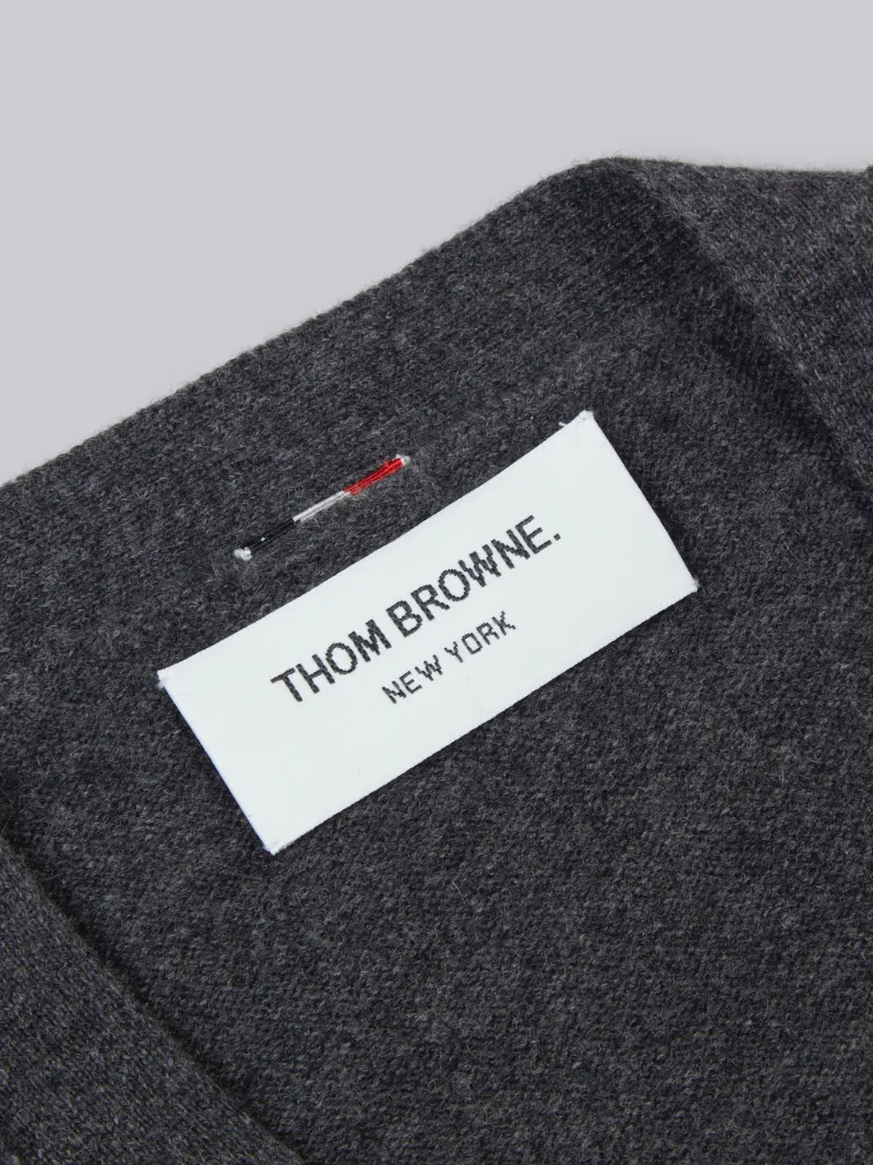 Dark Grey Cashmere 4-Bar V-neck Cardigan