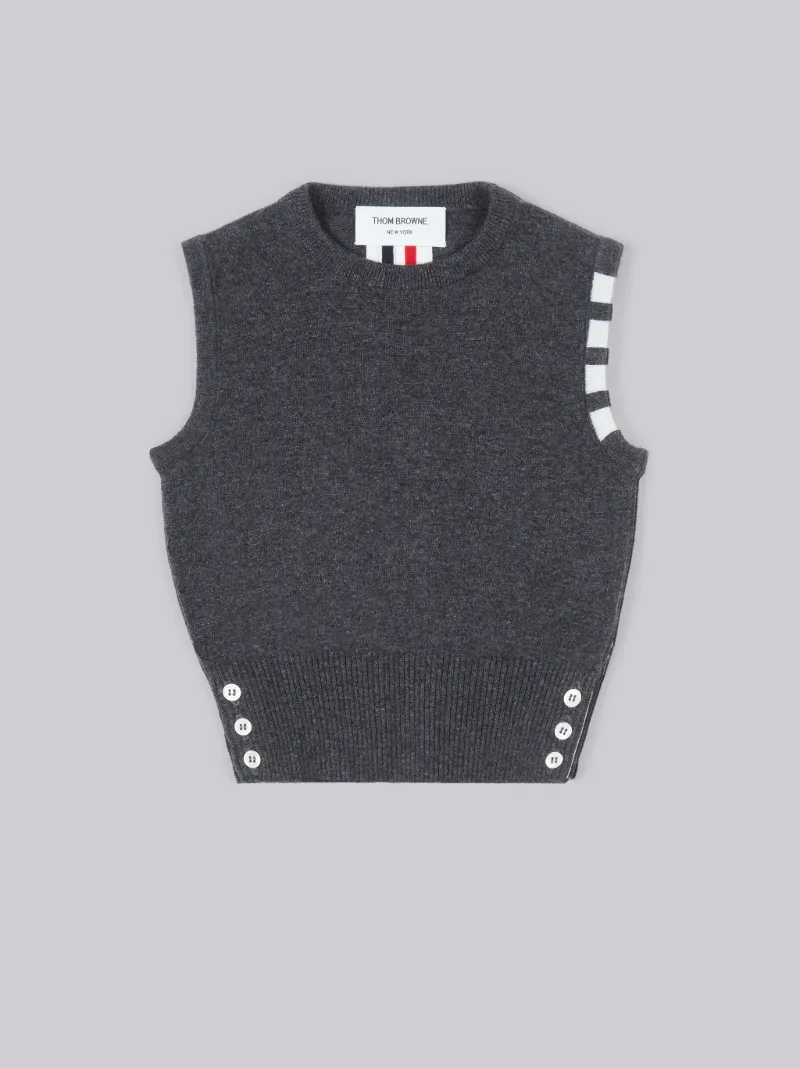 black and white sleeveless jumper