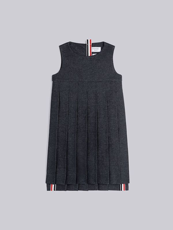 Denim Pleated A-line Dress