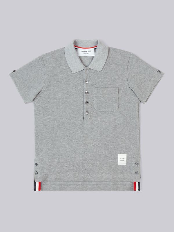 Light Grey Cotton Pique Classic Short Sleeve Polo