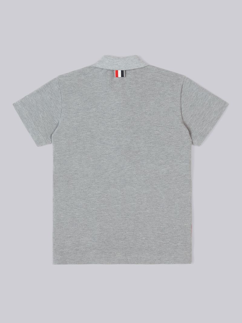 Light Grey Cotton Pique Classic Short Sleeve Polo