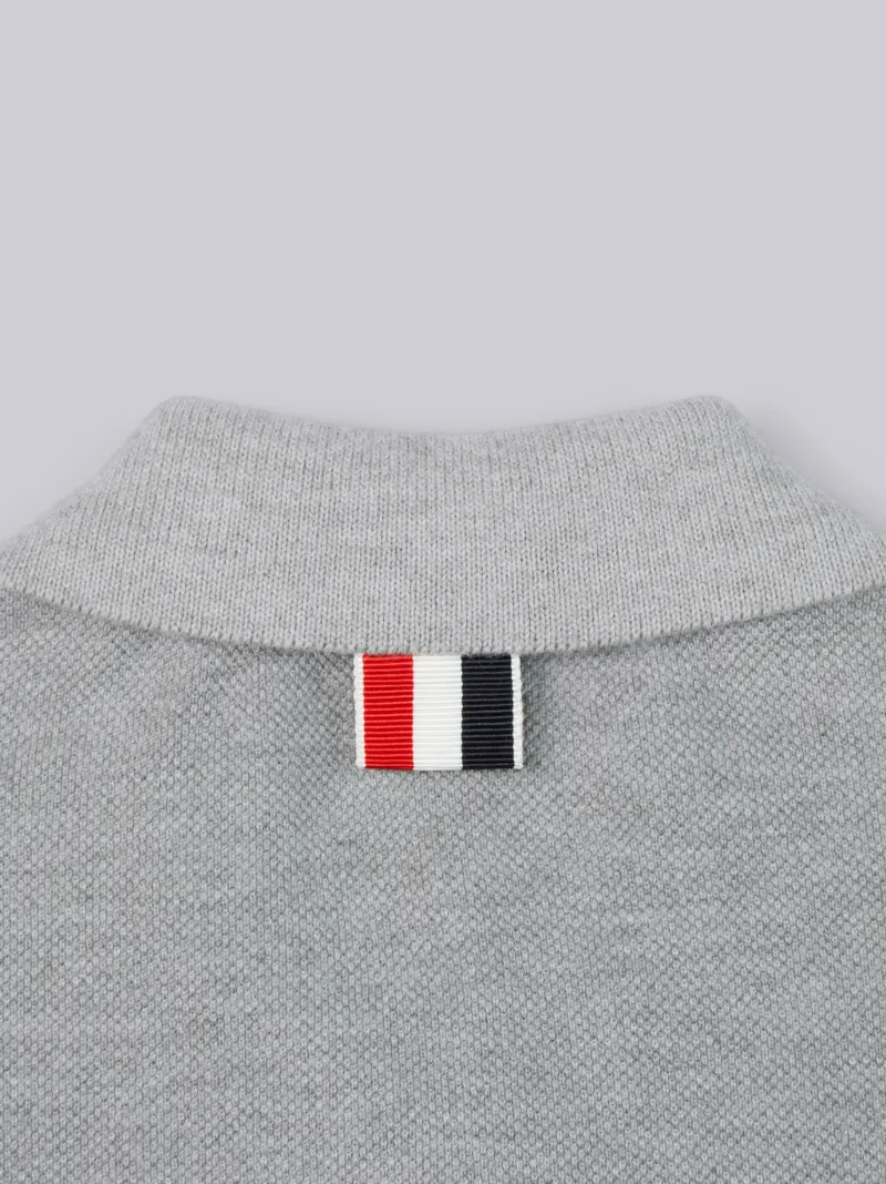 Light Grey Cotton Pique Classic Short Sleeve Polo