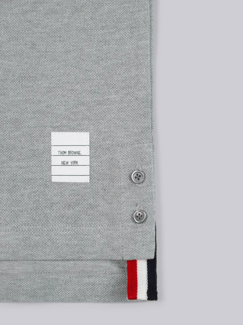 Light Grey Cotton Pique Classic Short Sleeve Polo
