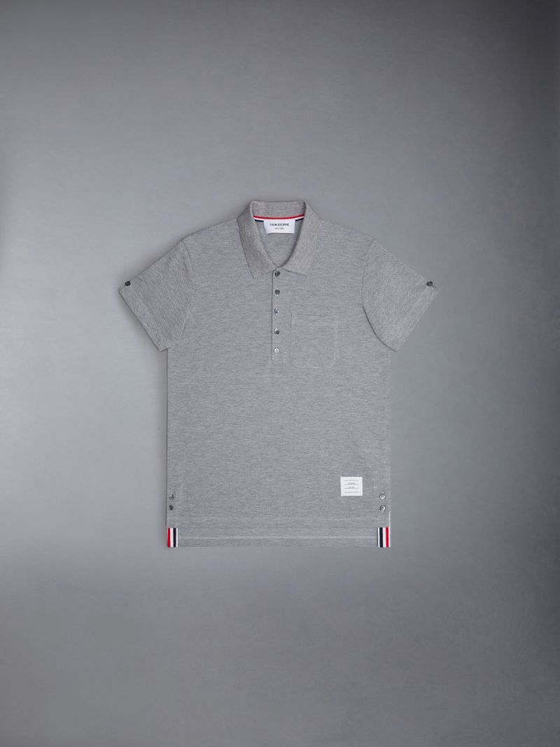 Light Grey Cotton Pique Classic Short Sleeve Polo