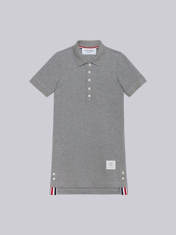 Light Grey Pique Short-sleeved Polo Dress