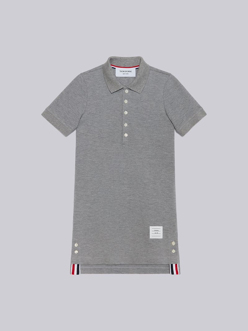 Light Grey Pique Short-sleeved Polo Dress