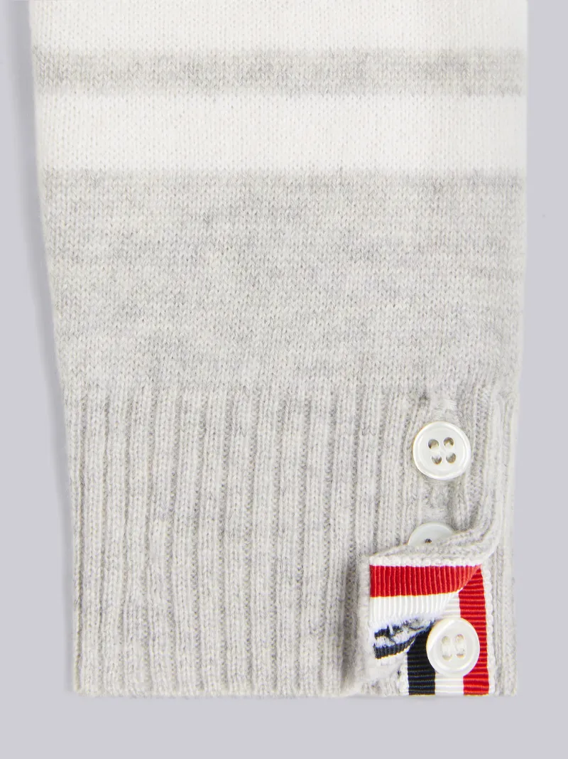 Light Grey Wool Cashmere 4-Bar Baby Onesie