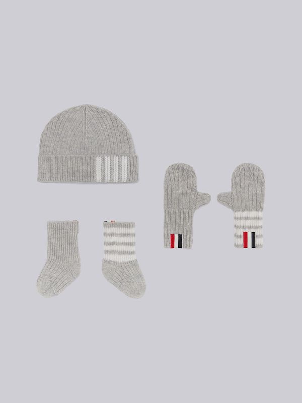 Light Grey Wool Cashmere 4-Bar Newborn Set