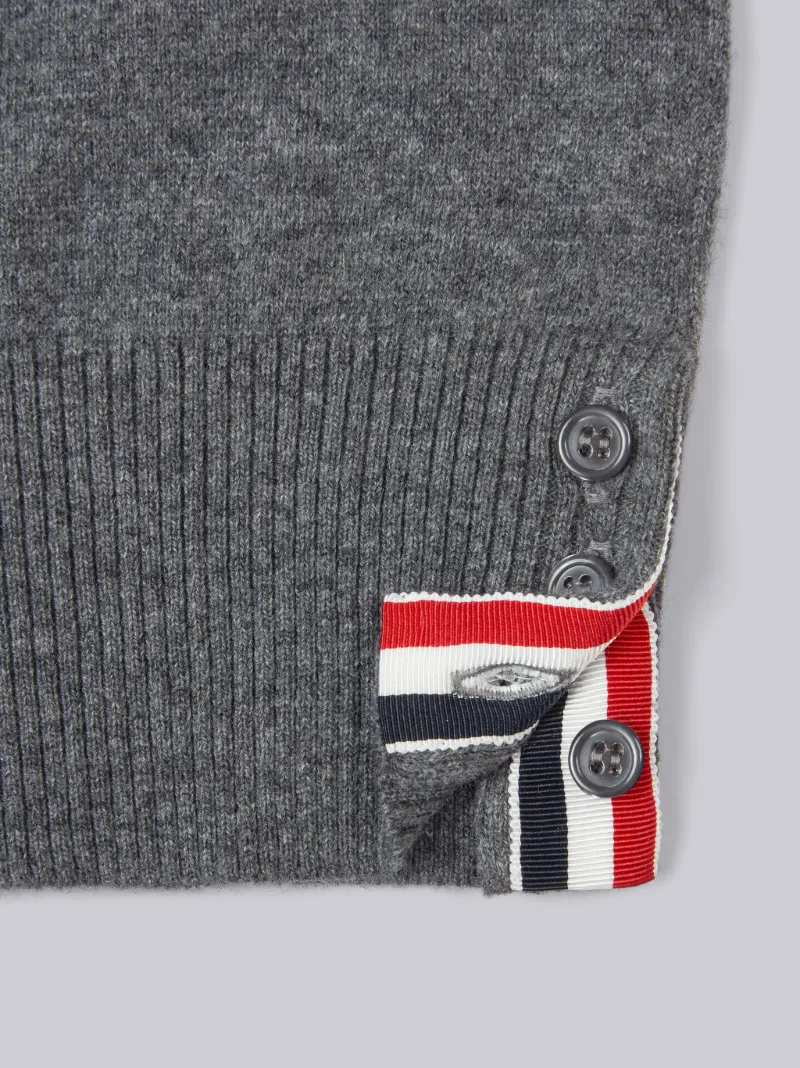 Medium Grey Cashmere 4-Bar Crewneck Pullover Medium Grey Cashmere 4-Bar Crewneck Pullover