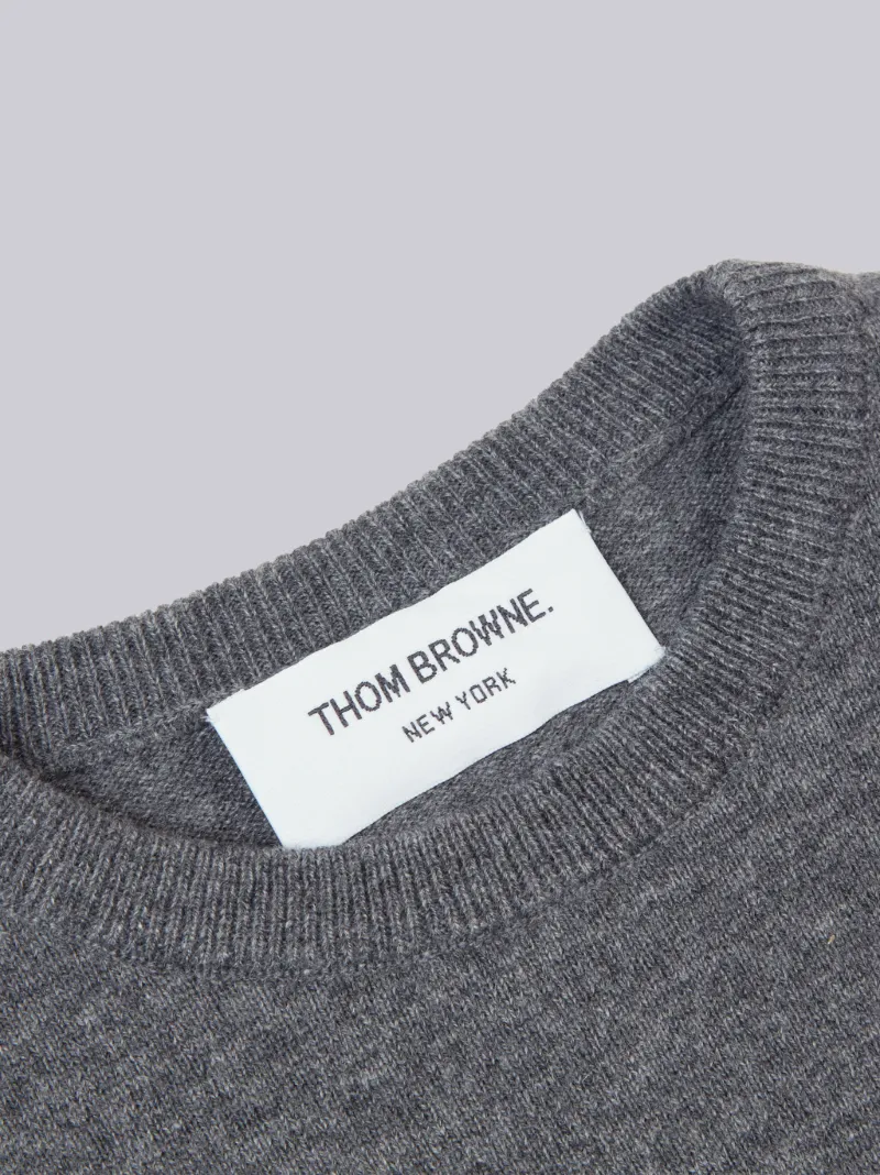 Medium Grey Cashmere 4-Bar Crewneck Pullover Medium Grey Cashmere 4-Bar Crewneck Pullover