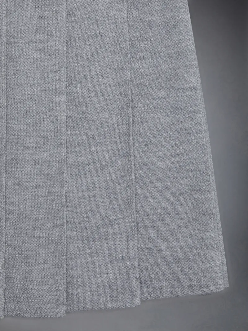 Medium Grey Classic Pique Pleated Bottom Sleeveless Polo Dress Medium Grey Classic Pique Pleated Bottom Sleeveless Polo Dress