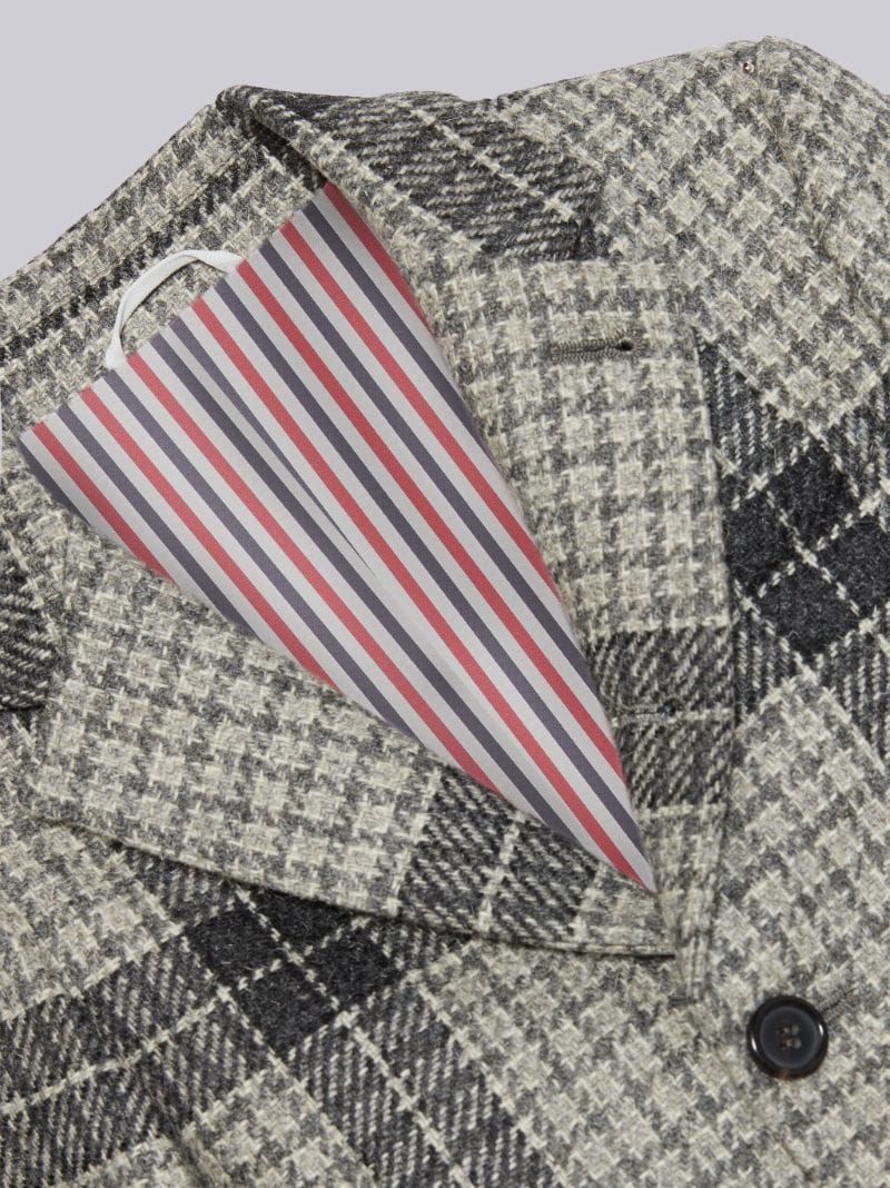 Medium Grey Grid Windowpane Check British Wool Classic Sport Coat
