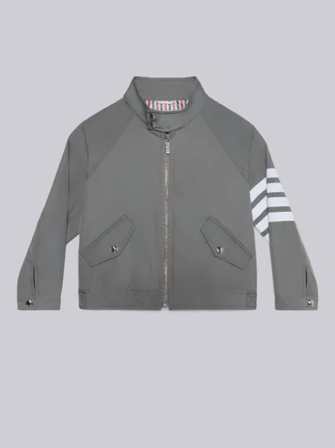 Medium Grey Wool Melton Stripe Rib Trim Leather Sleeve Varsity ...