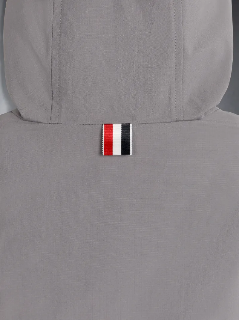 Medium Grey Ripstop 4-Bar Hooded Rain Jacket Medium Grey Ripstop 4-Bar Hooded Rain Jacket