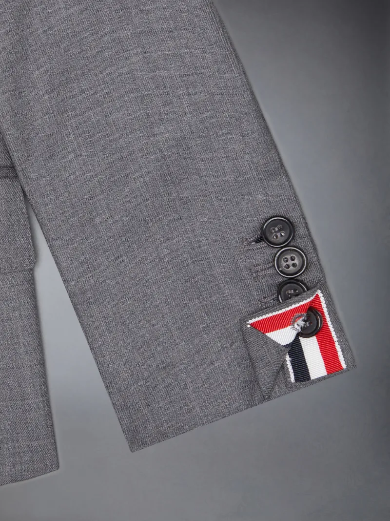 Medium Grey Super 120s Twill Wool Classic Jacket Medium Grey Super 120s Twill Wool Classic Jacket
