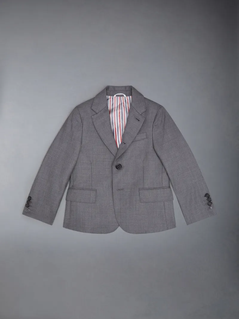Medium Grey Super 120s Twill Wool Classic Jacket Medium Grey Super 120s Twill Wool Classic Jacket