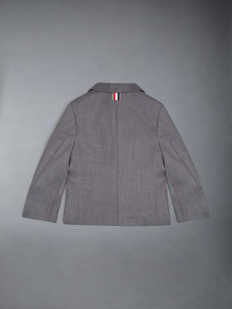 Medium Grey Super 120s Twill Wool Classic Jacket Medium Grey Super 120s Twill Wool Classic Jacket