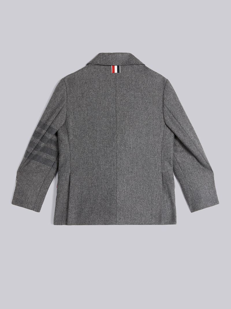 Medium Grey Wool Flannel Tonal Engineered 4-Bar Classic Sport Coat