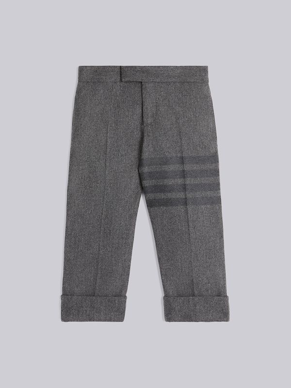 Medium Grey Wool Flannel Tonal Engineered 4-Bar Classic Trouser