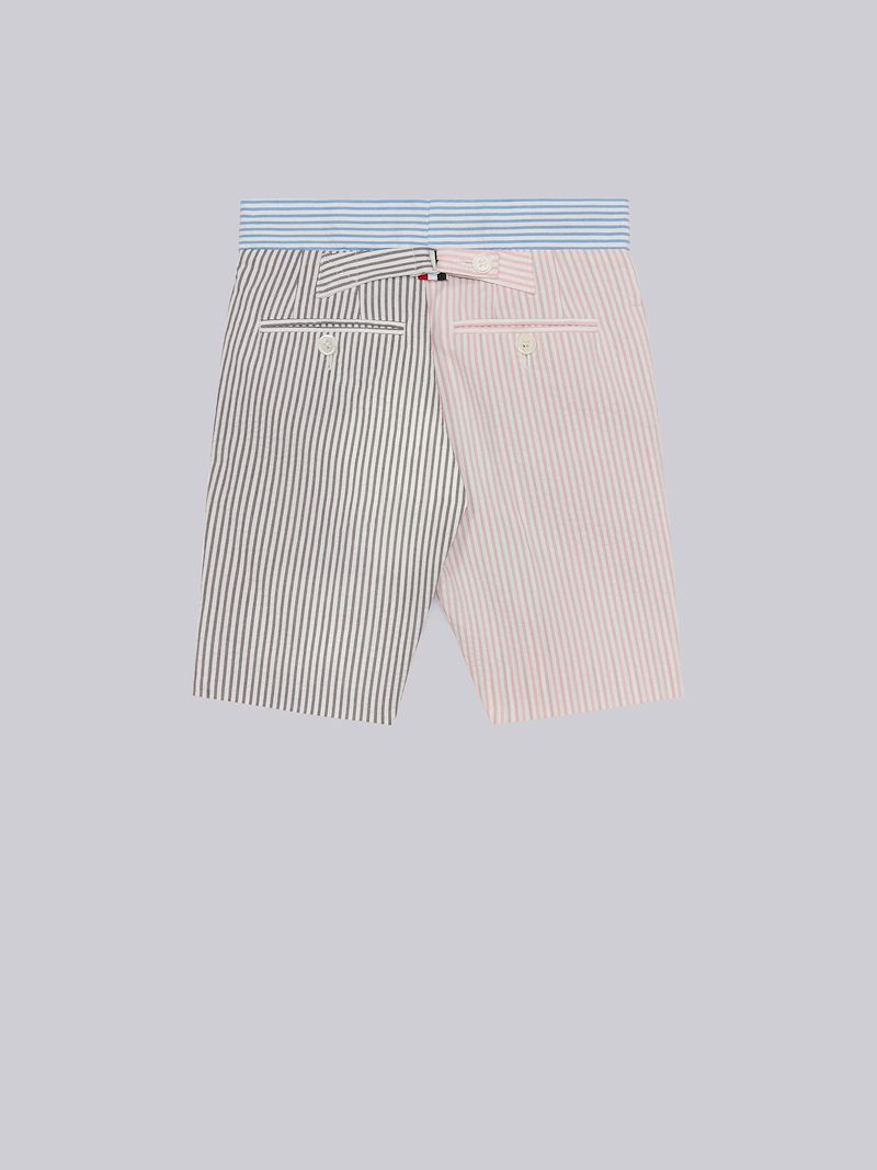 Multicolor Cotton Seersucker Fun-Mix Bermuda Short