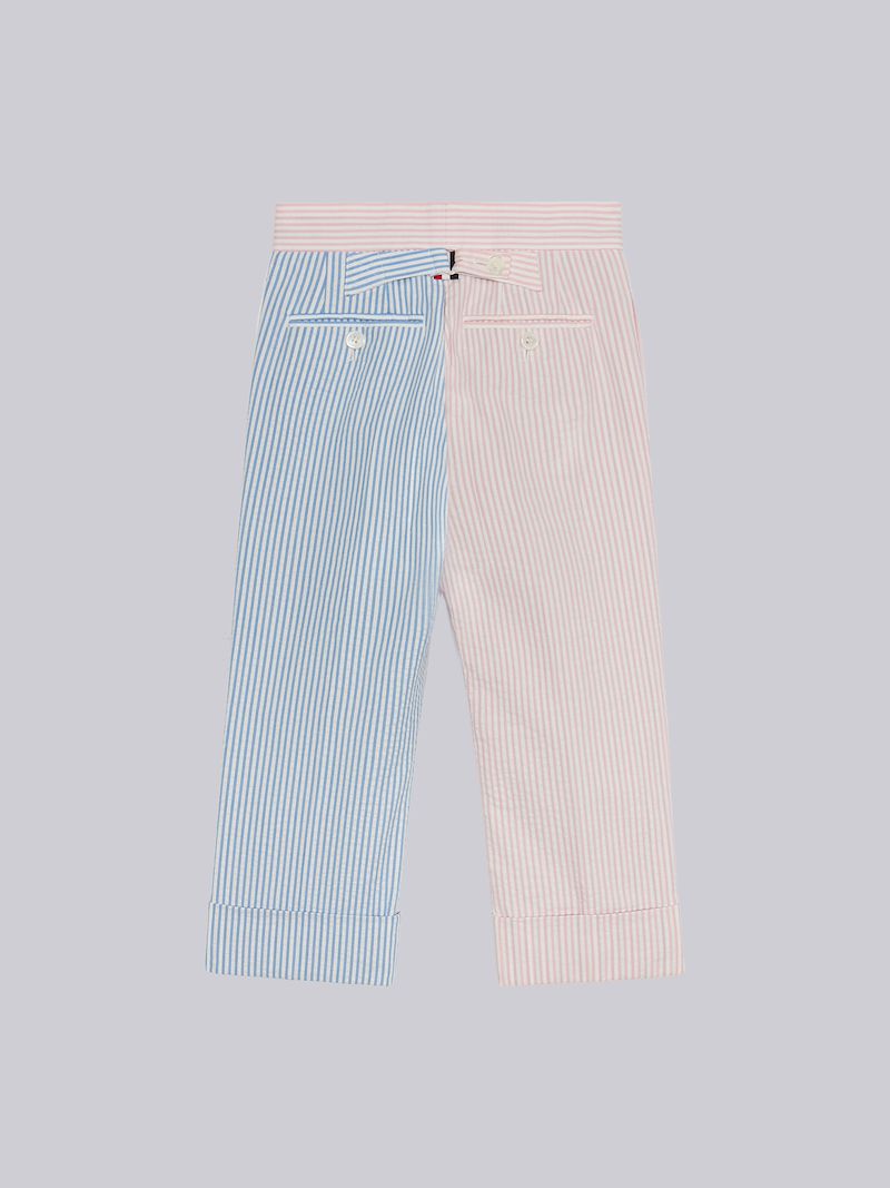 Multicolor Cotton Seersucker Fun-Mix Classic Trouser