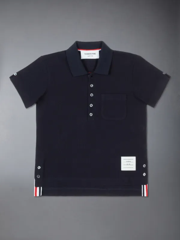 Navy Cotton Pique Classic Short Sleeve Polo
