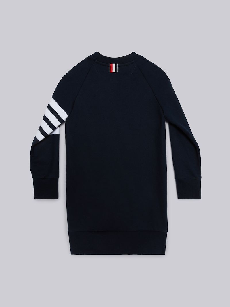 Navy Loopback Engineered 4-Bar Sweatdress