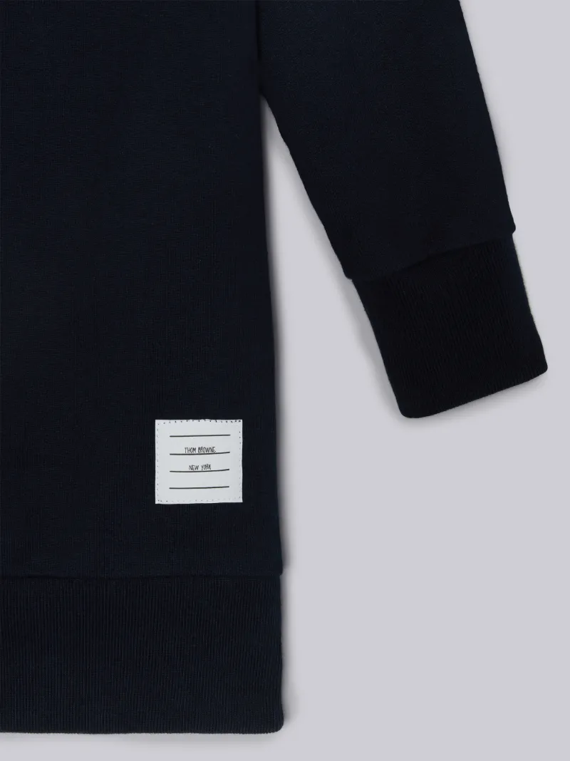 Navy Loopback Engineered 4-Bar Sweatdress