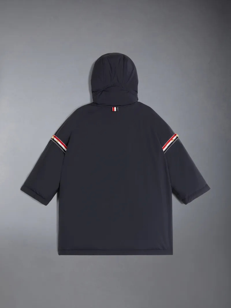 Navy Ripstop Stripe Armband Oversized Hooded Football Parka Navy Ripstop Stripe Armband Oversized Hooded Football Parka