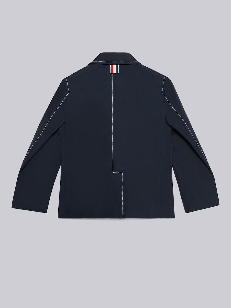 Navy Typewriter Cloth Patch Pocket Sport Coat