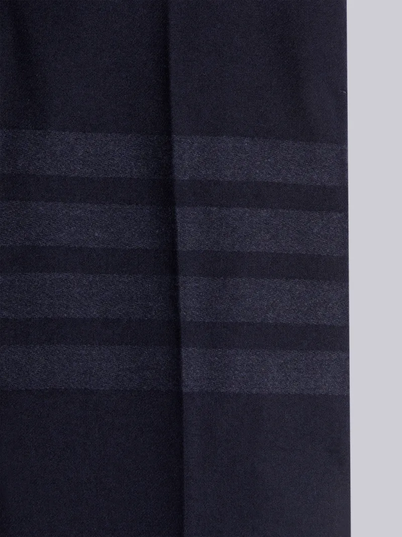Navy Wool Flannel Tonal Engineered 4-Bar Classic Trouser