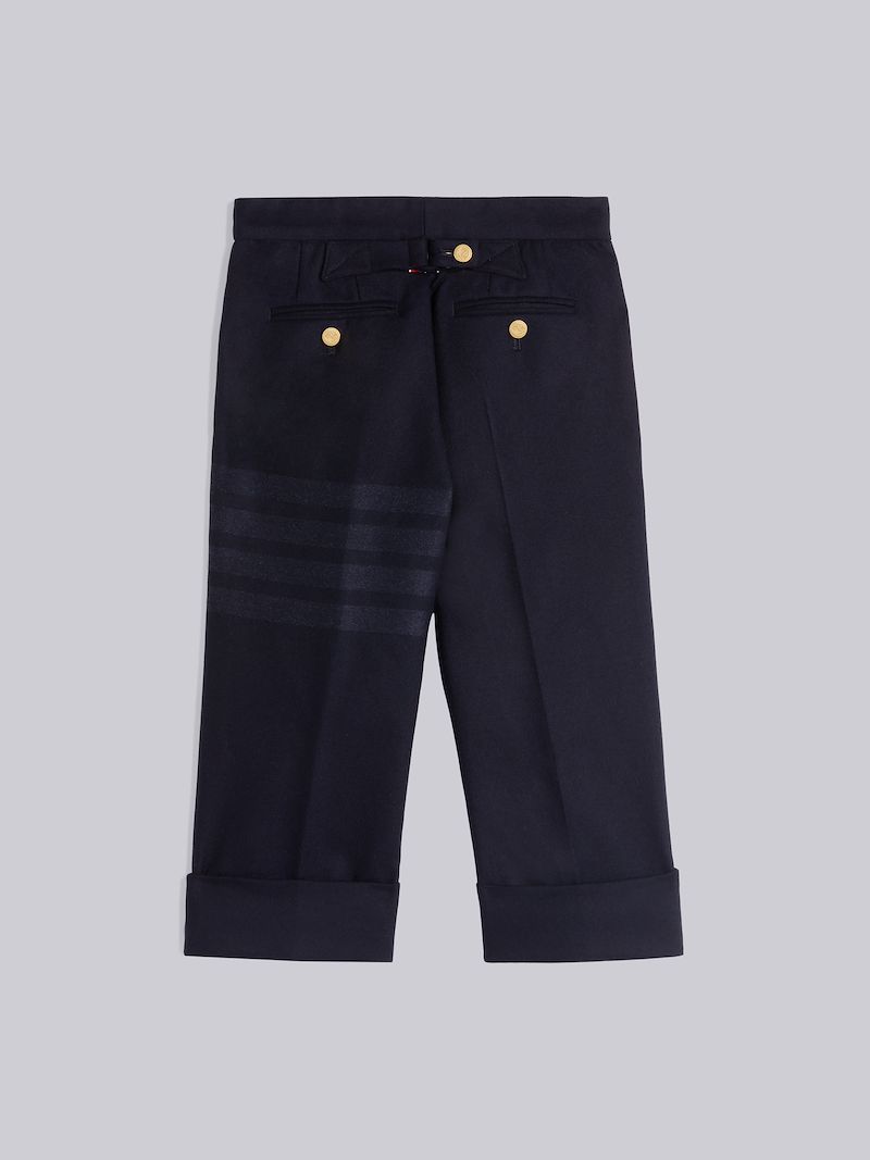 Navy Wool Flannel Tonal Engineered 4-Bar Classic Trouser