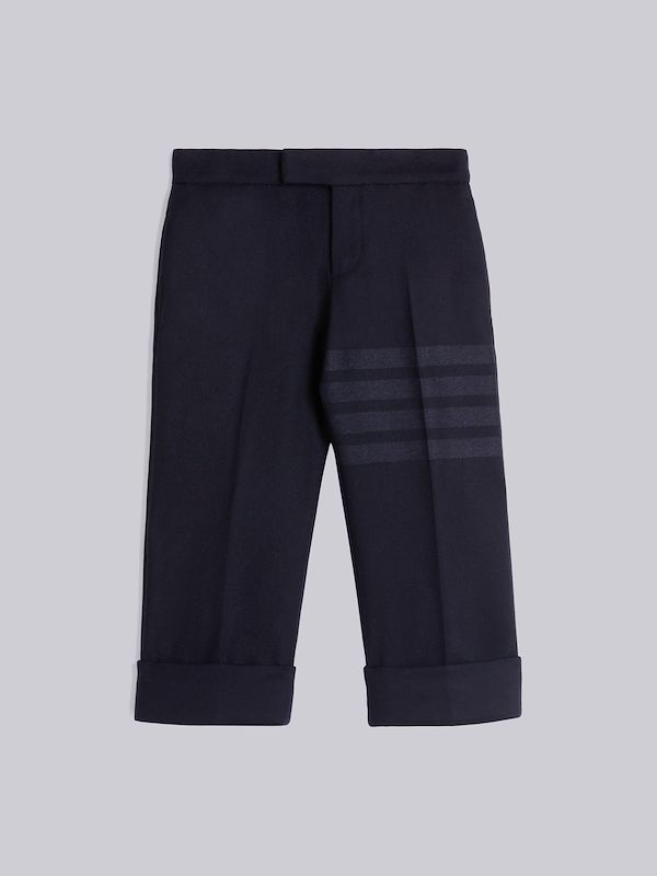 Navy Wool Flannel Tonal Engineered 4-Bar Classic Trouser