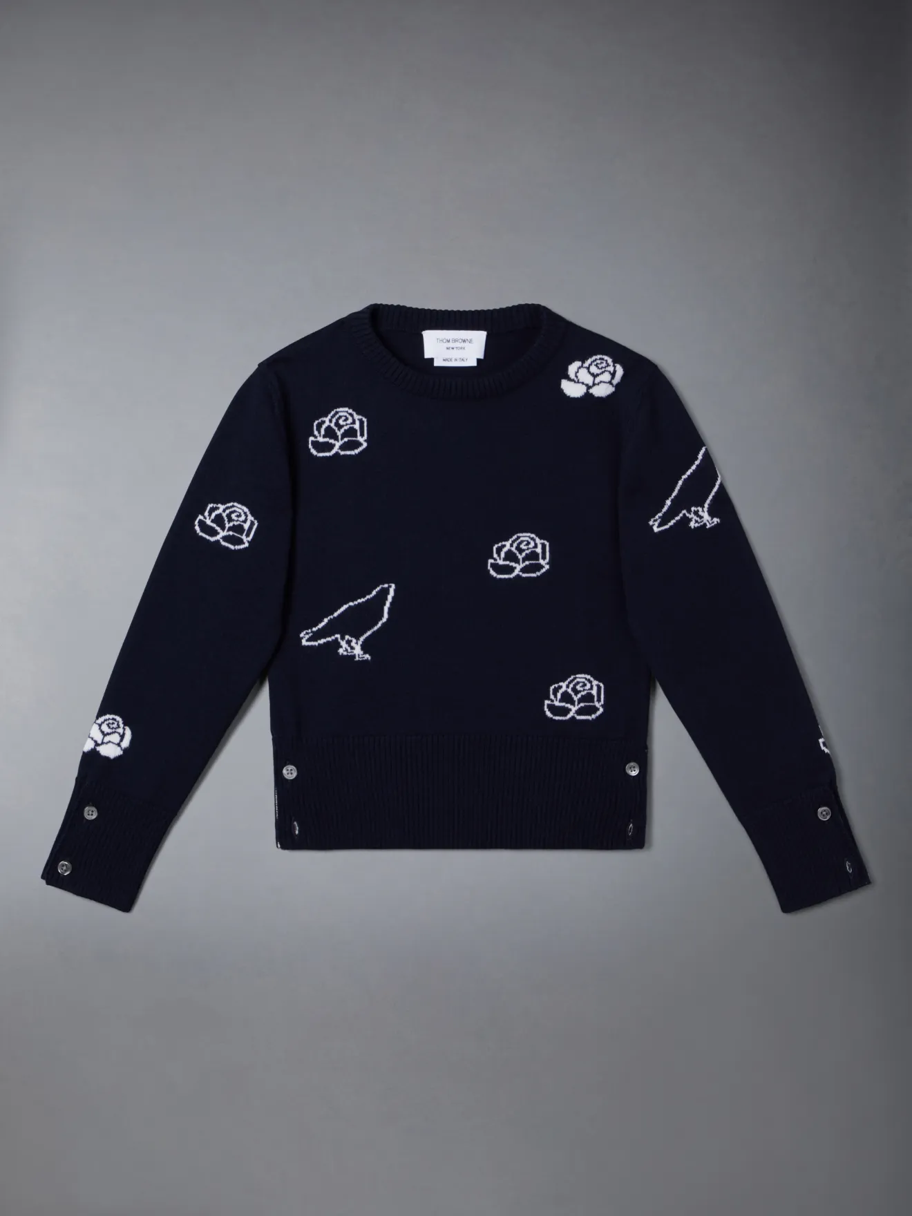 Raven And Roses intarsiaknit jumper Thom Browne