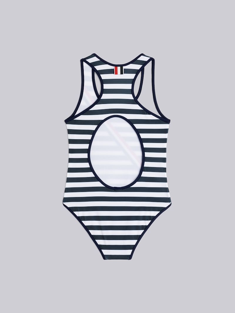 SAILOR STRIPE SWIM TECH ONE PIECE SWIMSUIT Thom Browne Official