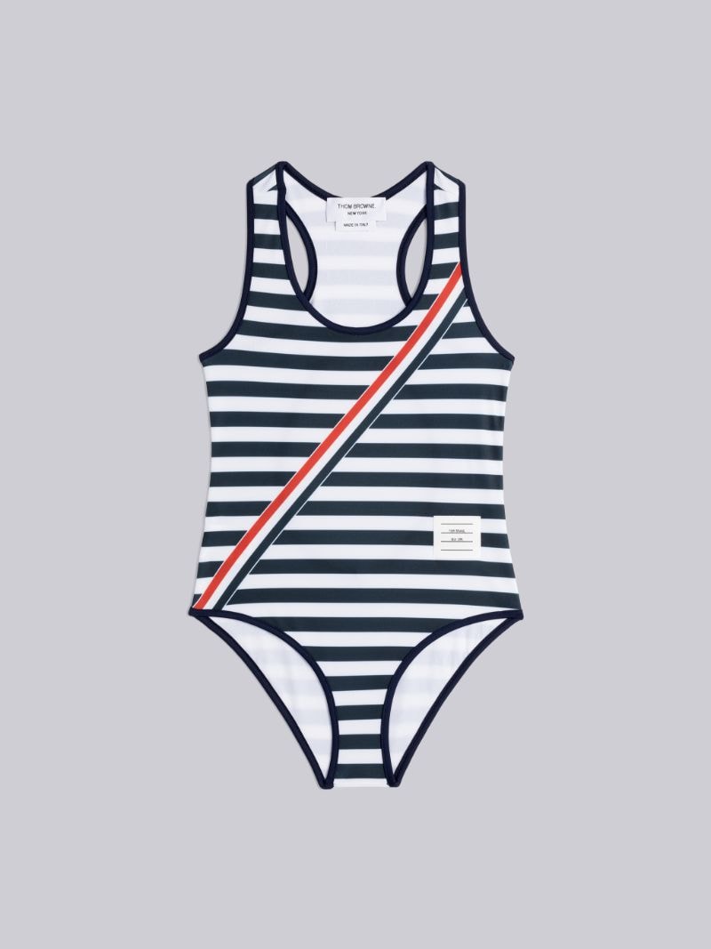 SAILOR STRIPE SWIM TECH ONE PIECE SWIMSUIT Thom Browne