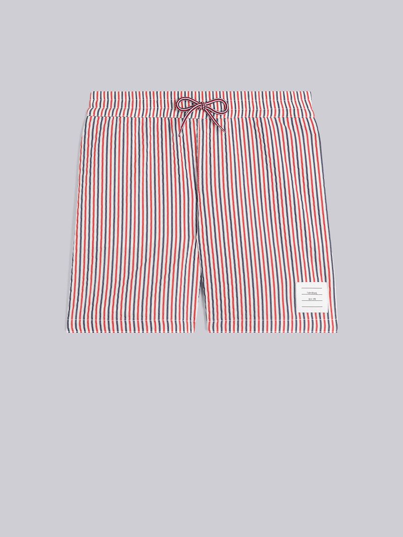 SEERSUCKER NYLON SWIM PULL-ON TRUNKS