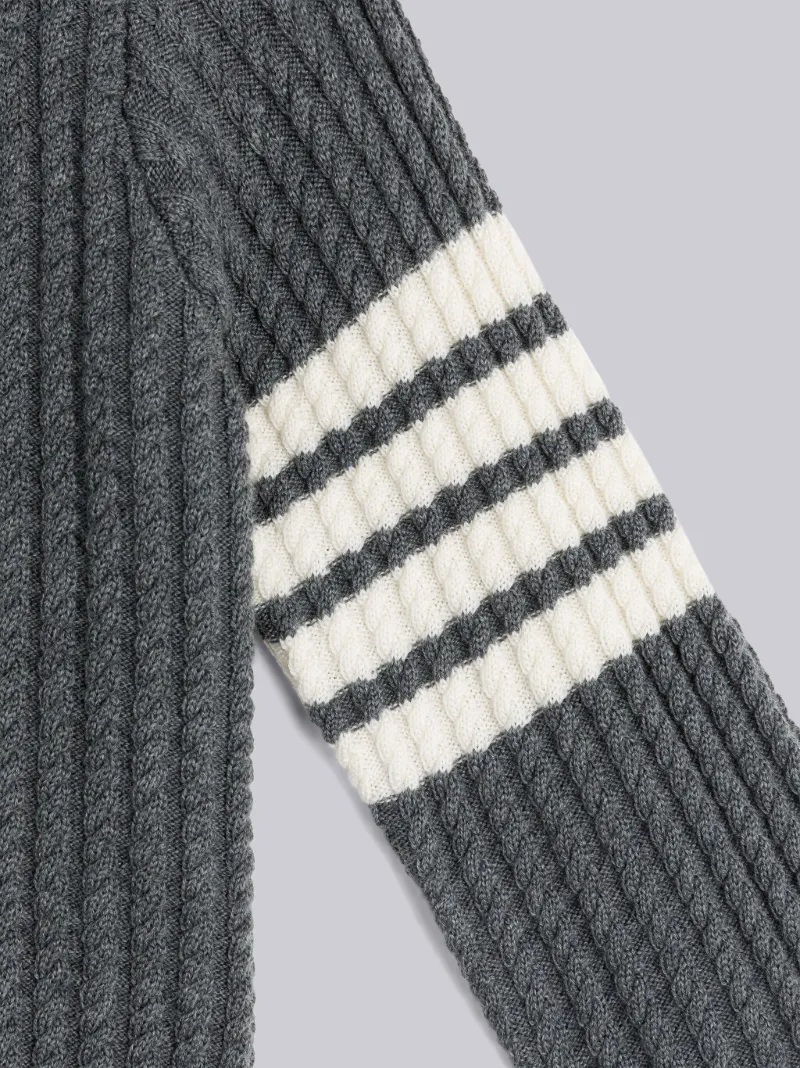 stripe-detail roll neck sweater