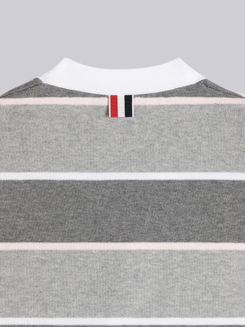 striped V-neck cardigan
