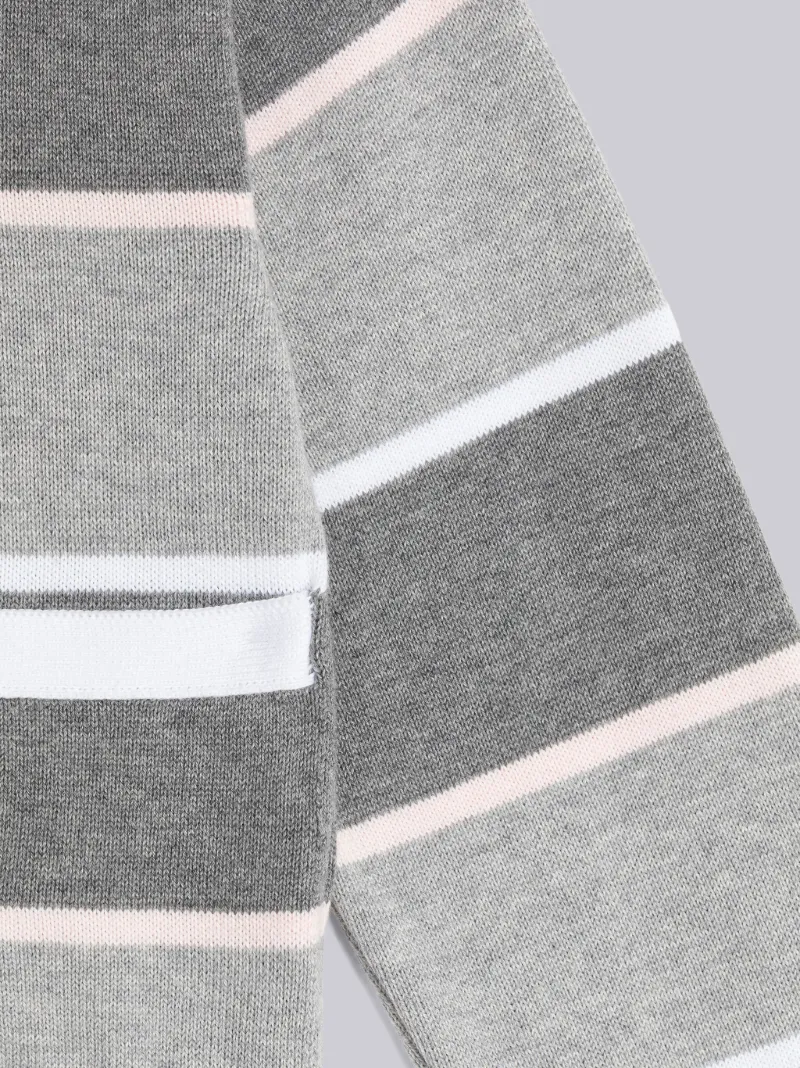 striped V-neck cardigan