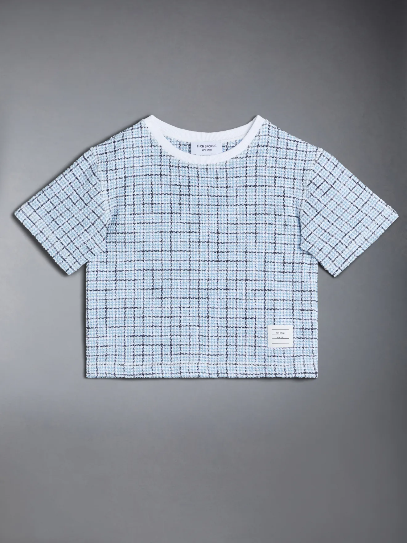 キッズ ツイード ボクシーTシャツブルー | Thom Browne 公式オンライン  
