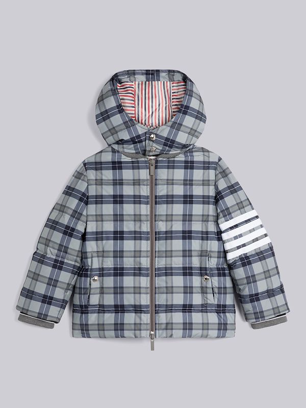 TARTAN RIPSTOP 4-BAR HOODED DOWN PARKA
