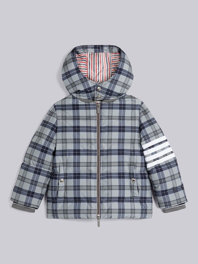 TARTAN RIPSTOP 4-BAR HOODED DOWN PARKA