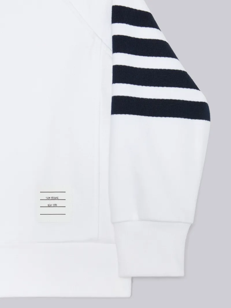 White Loopback Engineered 4-Bar Sweatshirt