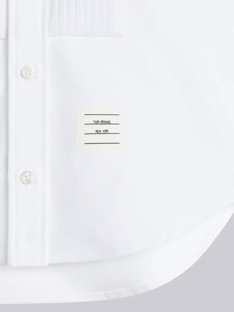 White Oxford French Cuff Point Collar Tuxedo Bib Shirt Thom Browne Official