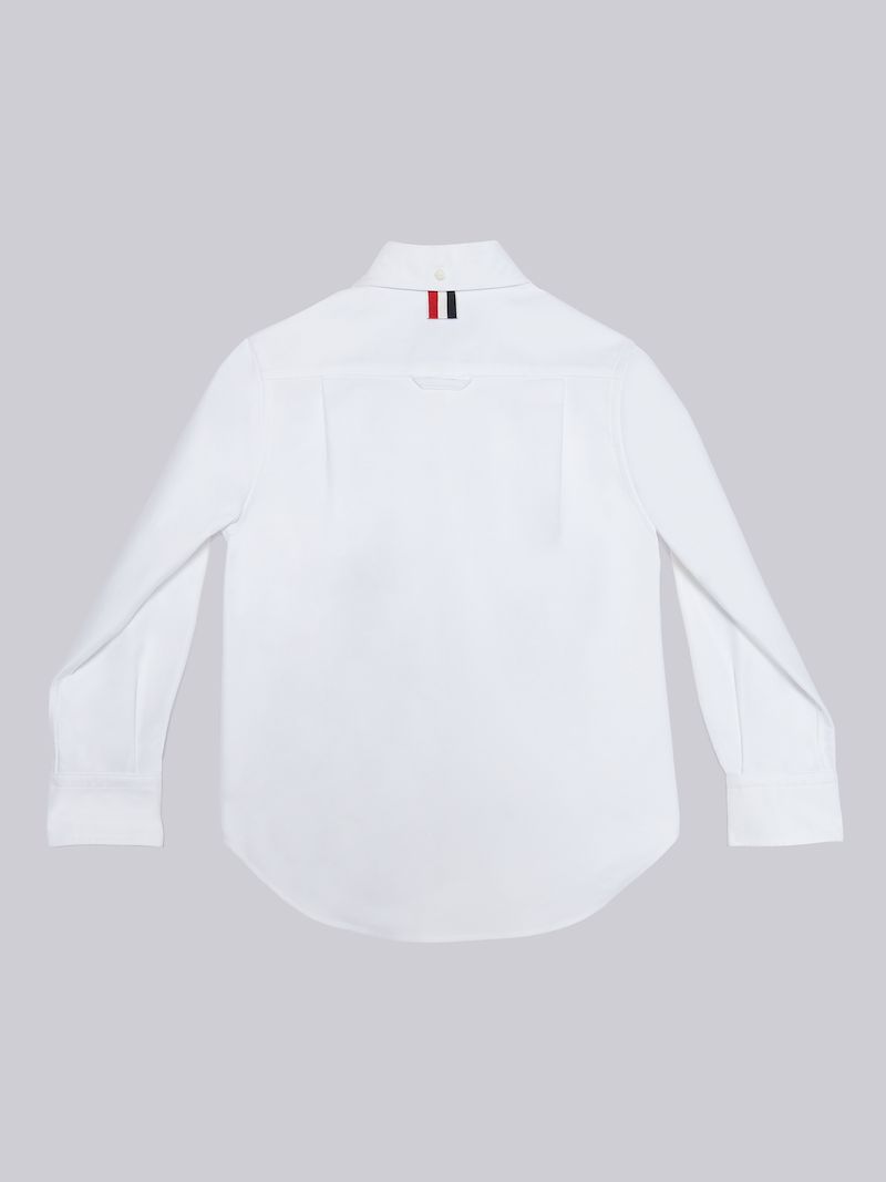 White Oxford Round Collar Shirt
