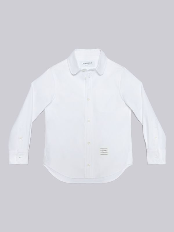 White Oxford Round Collar Shirt