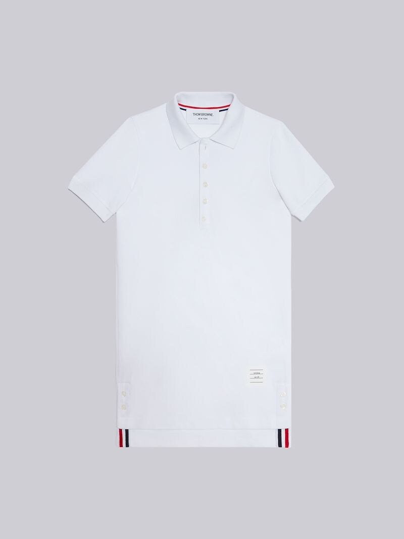 White Pique Short-sleeved Polo Dress
