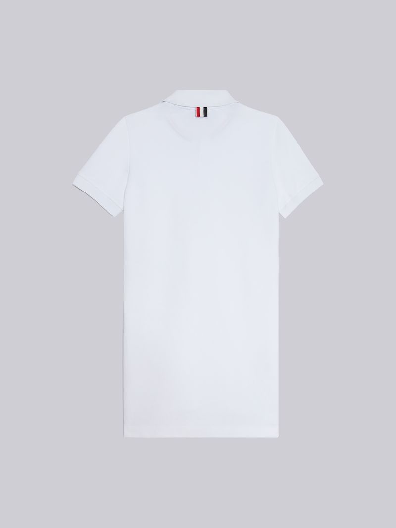 White Pique Short-sleeved Polo Dress